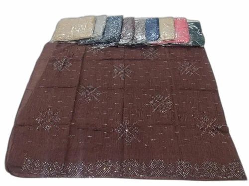 Ladies Stone Work Embroidered Silk Dupatta