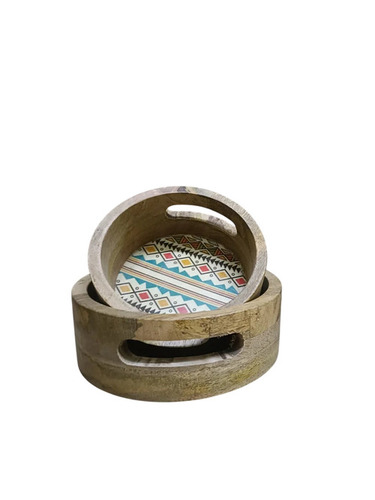 Round Wooden Serving Tray