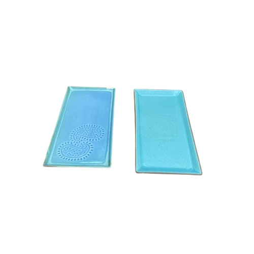 Stoneware Rectangle Platter - Color: Sky Blue