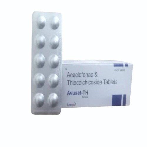 Aceclofenac Thiocolchicoside Tablet - Aceclofenac Thiocolchicoside Strip of 10 Tablets | Strong Effective Suitable for All Ages 18 Months Shelf Life