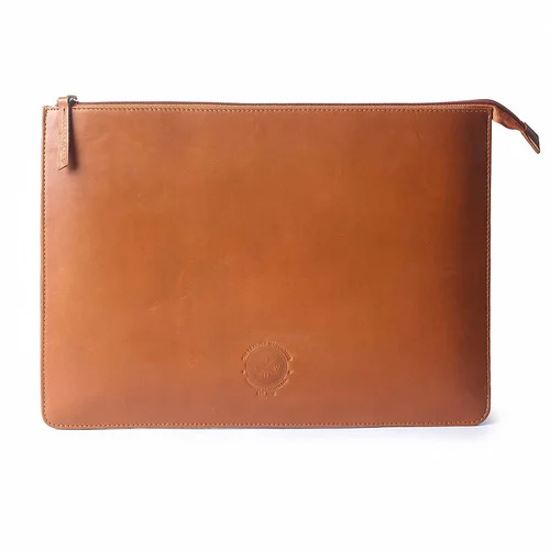 Brown Pure Leather Laptop Sleeve Bag
