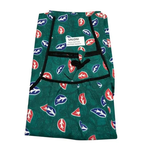 Leaves Printed Dull Cotton Nightgown - Color: Custom