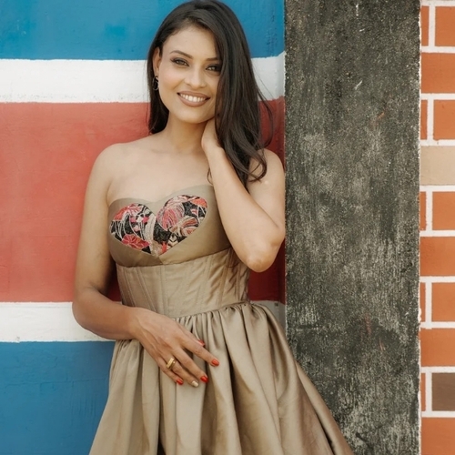Light Brown Color Heart Shape Ladies Corset Frock