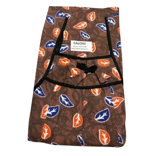 Regular Fit Printed Dull Cotton Nightgown - Color: Custom