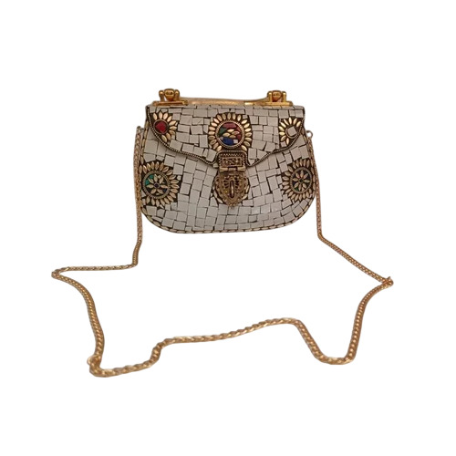 White Brass Sling Bag