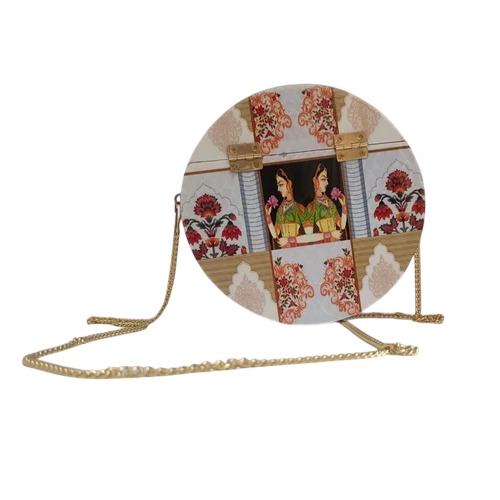 Wooden Round Sling Bag