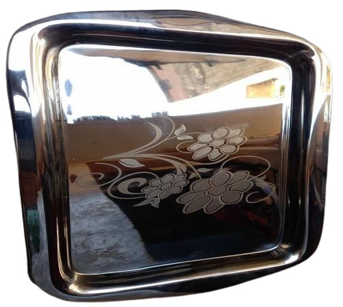 16 Inch Stainless Steel Serving Tray - Color: Silver