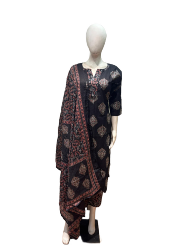 Kurta Pant With Dupatta - Color: Black