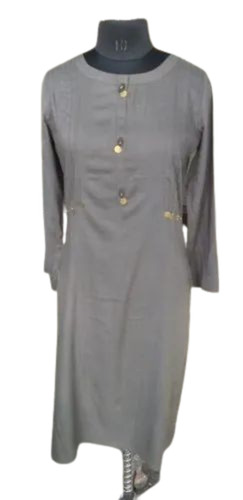 Ladies Grey Color Rayon Kurti