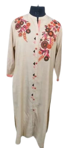 Ladies Stand Collar Rayon Kurtis