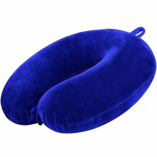 Blue Color Fiber Neck Pillow - Pillow Filling: Foam