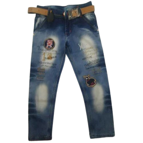 Boys Designer Faded Denim Jeans - Color: Blue