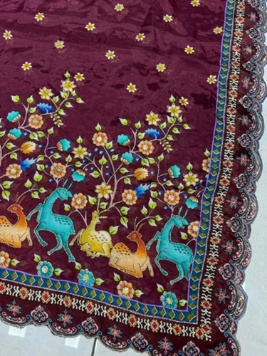 Handwork Pure Crepe Dupatta