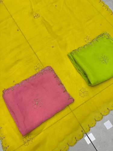 Handwork Pure Tissue Dupatta - Cotton, Various Sizes, Printed | Anti Wrinkle, Cool Pass, Washable, No Fade, Non Toxic, Dry Cleaning