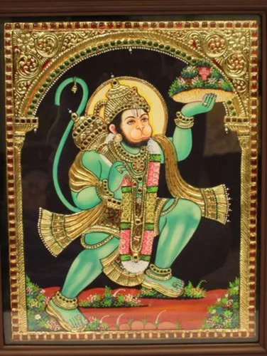 Hanuman Tanjore Paintings - Features: Handcrafted