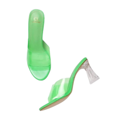 Ladies Mint Green High Heel Sandal - Synthetic Material, Size 6, Fancy Heel | Comfortable, Lightweight, Modern Slip-On