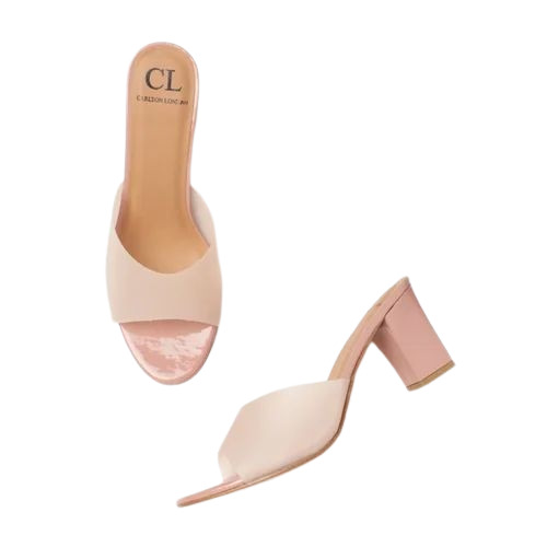Ladies Pink Block Heel Sandal