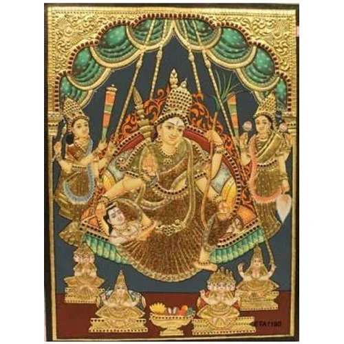Lalitha Devi Tanjore Painting - Features: Fine Finish