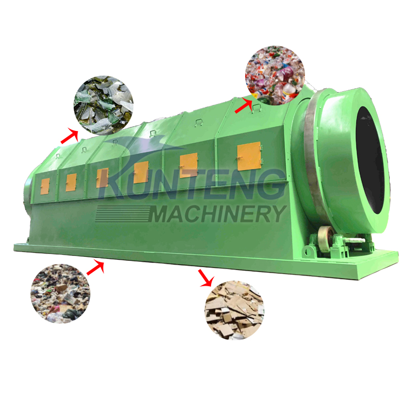Large scale municipal solid waste post war construction waste household waste drum screening machine