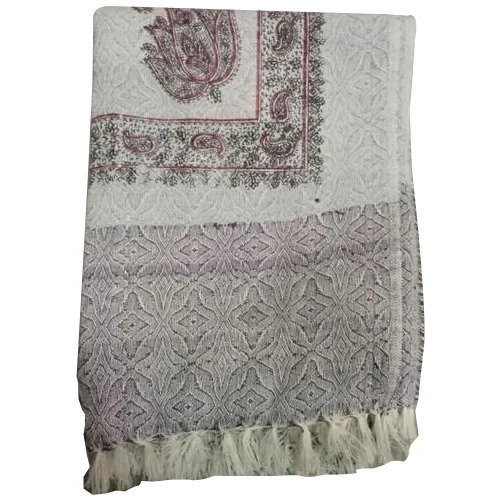 Lightweight Feel Designer Ladies Shawl - Jamawar Wool, Woolen, Grey | Soft Fabric, Elegant Design, Warm Comfort