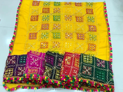 Mirror Work Phulkari Designer Dupatta