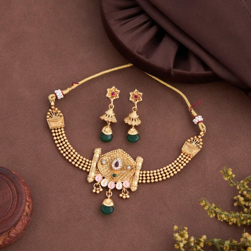 Non Handmade Latest Designer Fancy Chocker