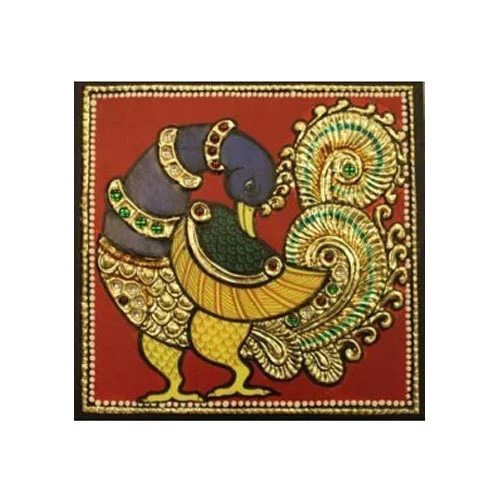 Peacock Tanjore Painting - Features: Artistic Design