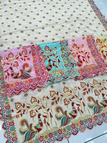 Pure Natural Crepe Handwork Ladies Dupatta - Cotton, Sizes S to XXL, Printed | Anti Wrinkle, Washable, Dry Cleaning, Cool Pass, Casual Style