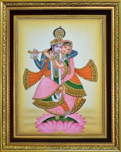 Radha Krishna Canvas Painting - Design Type: Couple Theme