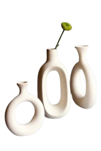 White Ceramic Flower Vase Set