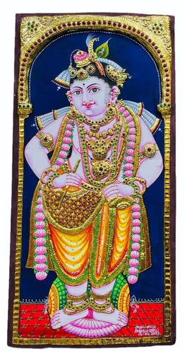 12 Inch Vittobha Tanjore Painting - Design Type: Traditional