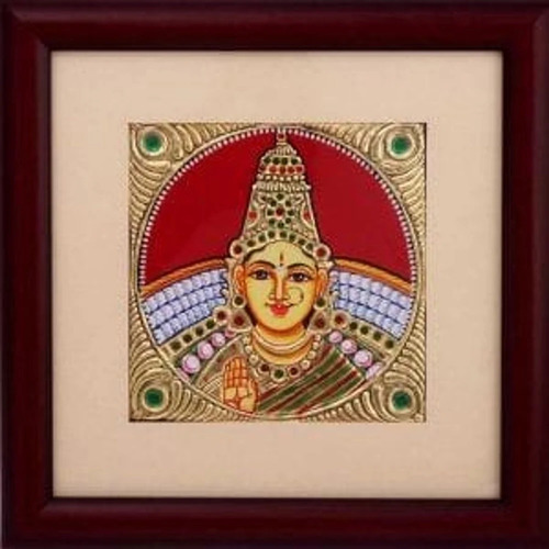 18 Inch Lakshmi Face Tanjore Painting - Features: Elegant Artwork