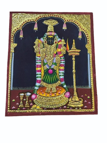20Inch Akilandeswari Tanjore Painting - Design Type: Traditional