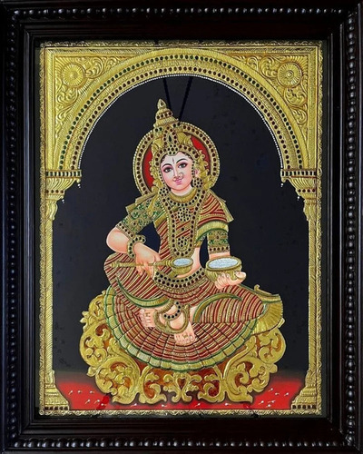 35Inch Annapoorai Tanjore Painting - Design Type: Traditional