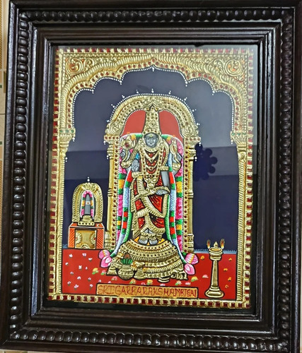 Garbaraksh Ambigai Tanjore Painting - Design Type: Religious