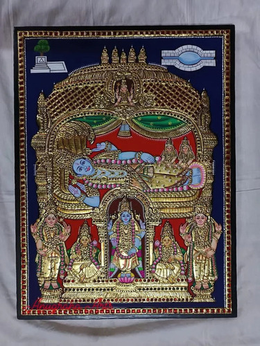 Lakshmi Narayana Tanjore Painting - Design Type: Devotional