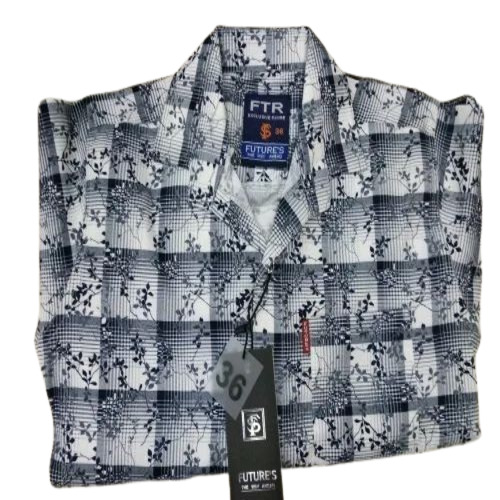 Men Blue Printed Shirt