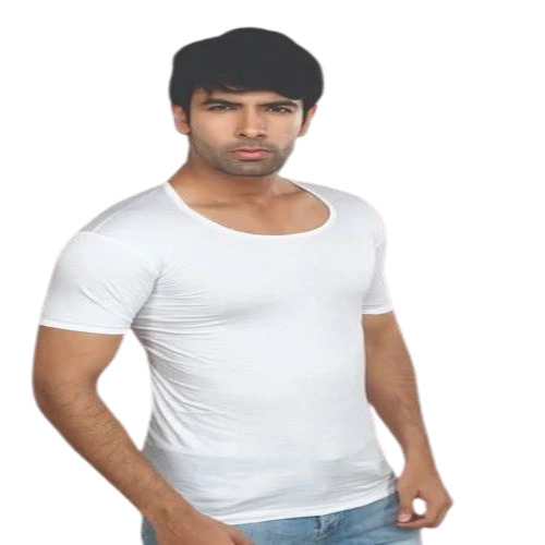Men Plain White Vest