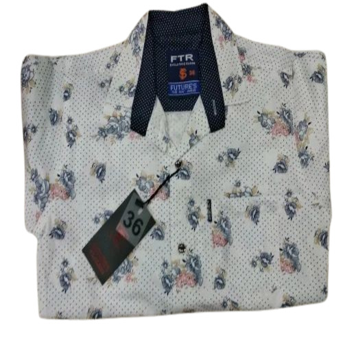 Men White Printed Shirt