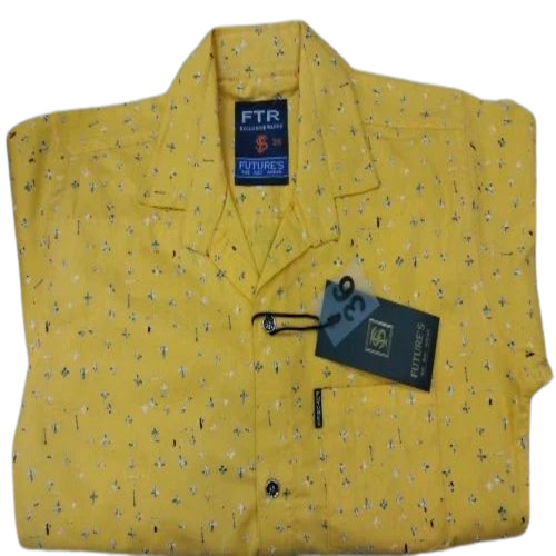 Men Yellow Printed Shirt