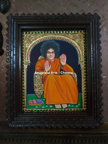 Saibaba Tanjore Painting - Design Type: Traditional