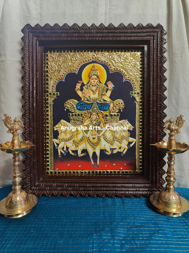 Suryabahgavan Tanjore Painting - Design Type: Religious
