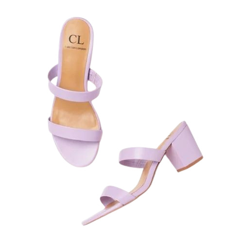 Ladies Lavender Block Heel Sandal