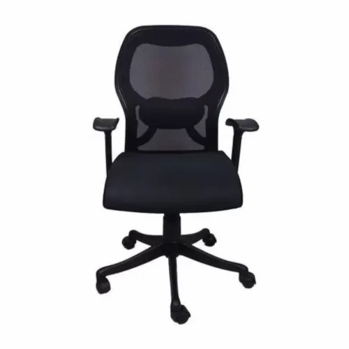 02 Executive Office Chair - Mesh With Leatherette, Jade Black, High Back, Adjustable Armrest | Revolving, Push Back Mechanism