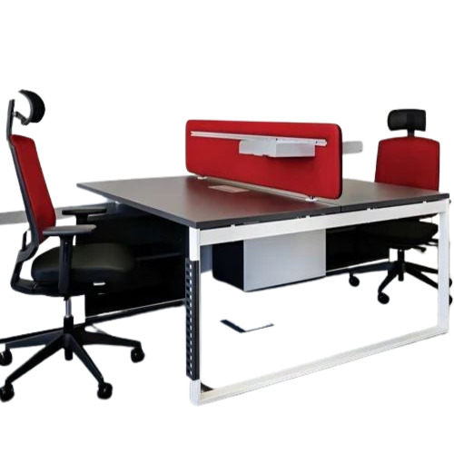 2 Seater Black Office Workstation Furniture