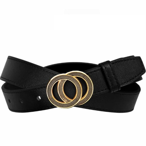 30 MM Single Ring Black Belt For Women