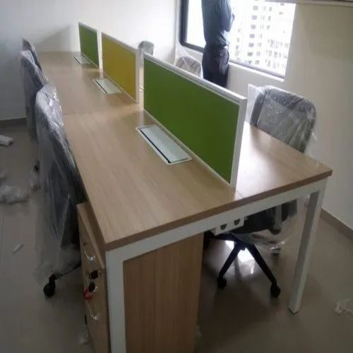 6 Seater Tortilla Brown Office Workstation Furniture