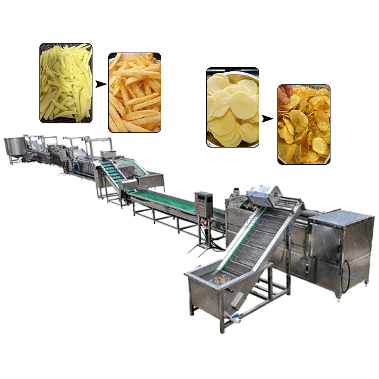 Complete Set Of Potato Chips Prawn Cracker Okra Fish Mushrooms Fried Equipment - Capacity: 1-10 Ton