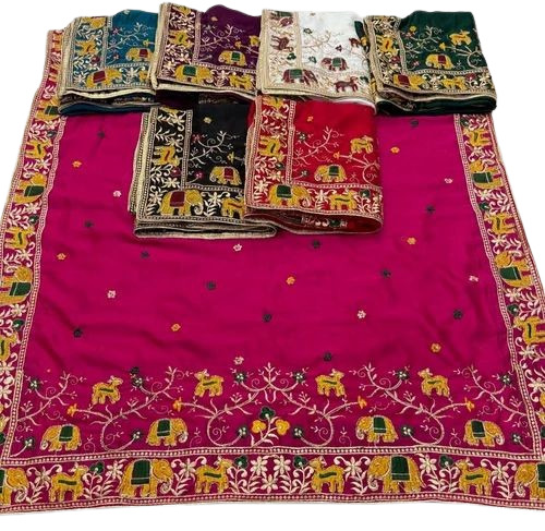 Designer Hand Work Silk Dupatta