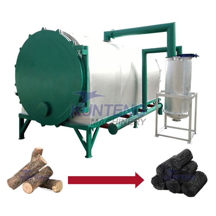 Industrial Horizontal Wood Block Coconut Shell Bamboo Nut Shell Coffee Grounds Biomass Carbonization Furnace - Capacity: 1-5 Ton